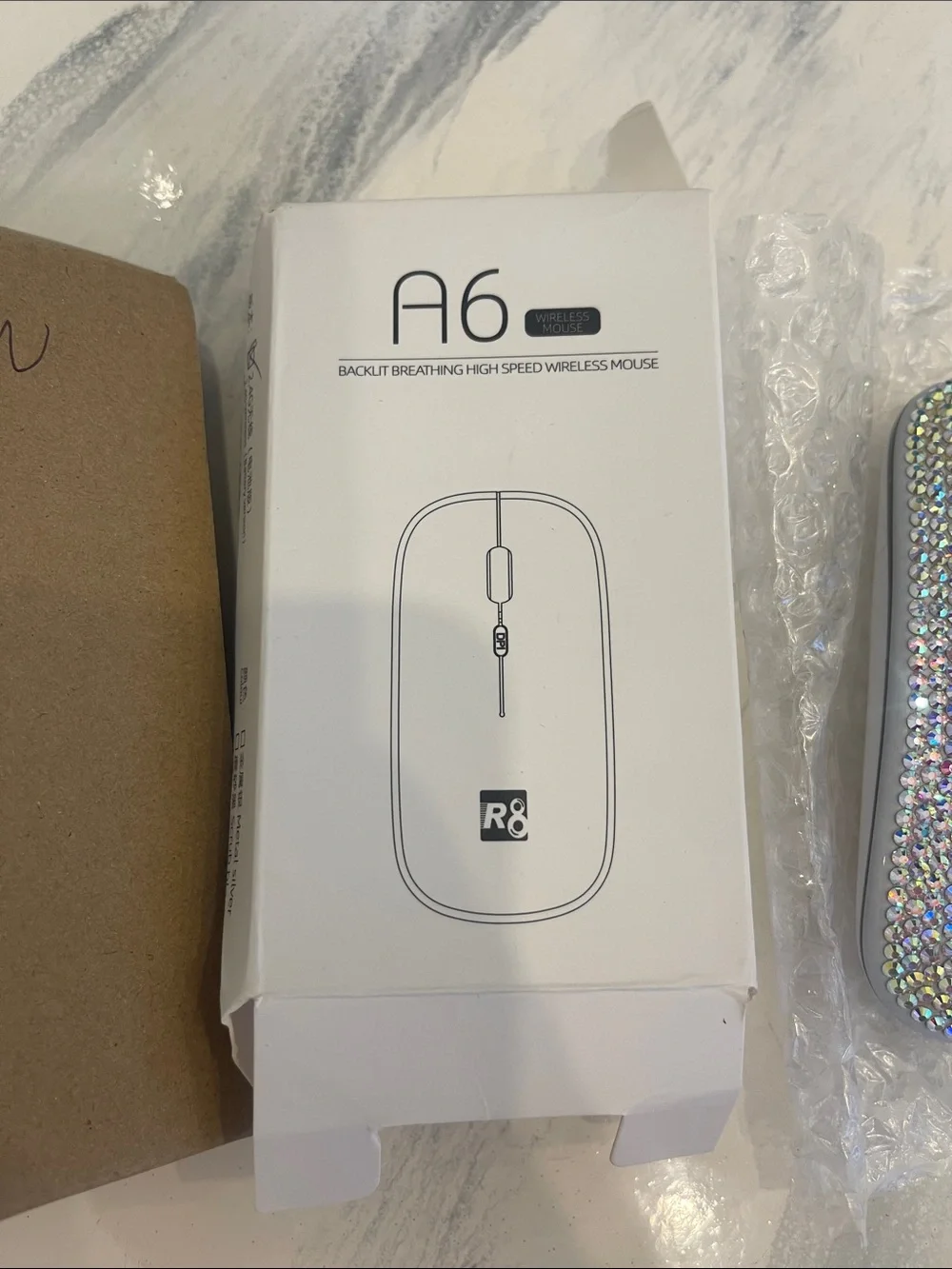 NIB Sparkle Wireless Mouse - Rhinestone Crystal Silver